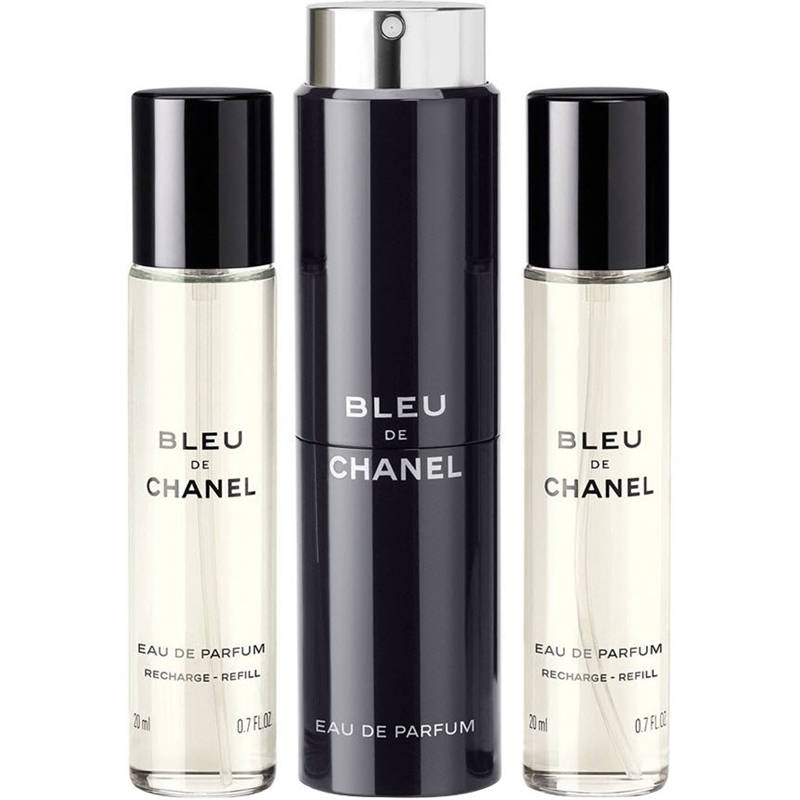 BLEU DE CHANEL EAU DE PARFUM 3 X 20ML REFILLABLE TRAVEL SPRAY